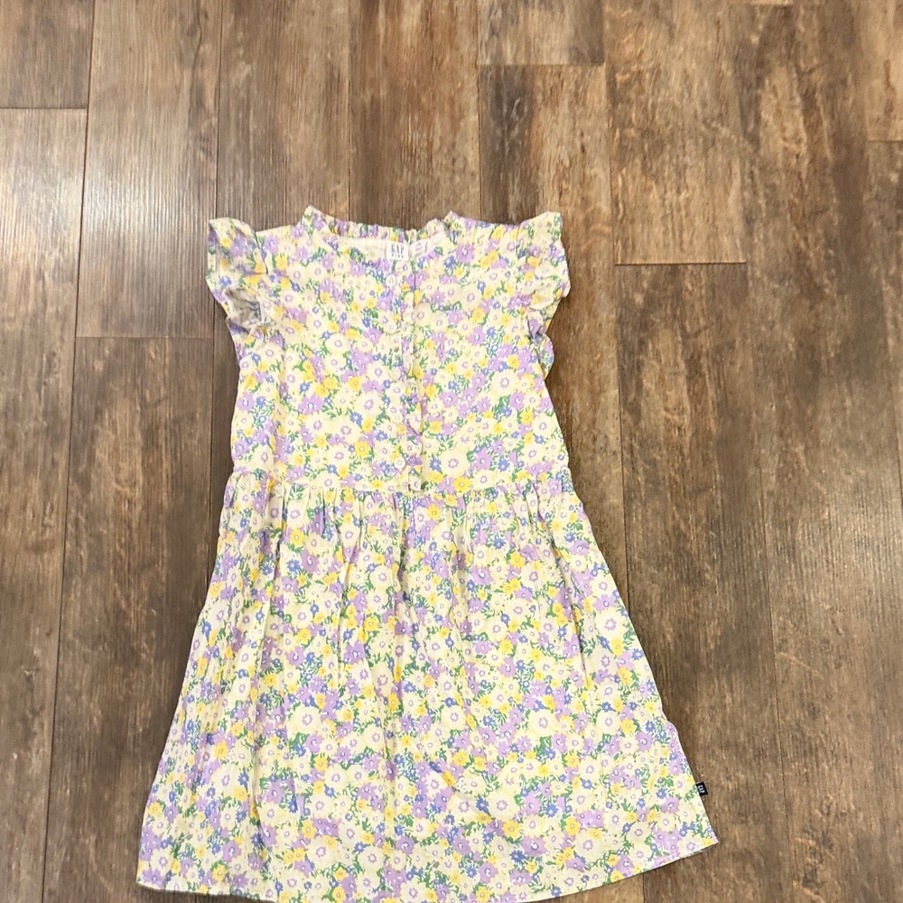 GAP Kids Floral Dress in Yellow and Purple